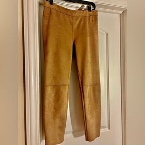 Suede feel, straight leg, ankle length pants